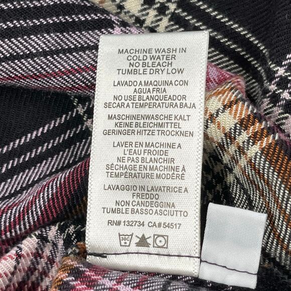 Cloth & Stone for Anthropologie Top Large Soft Flannel Plaid Ruffle Trim Charley - Picture 13 of 16